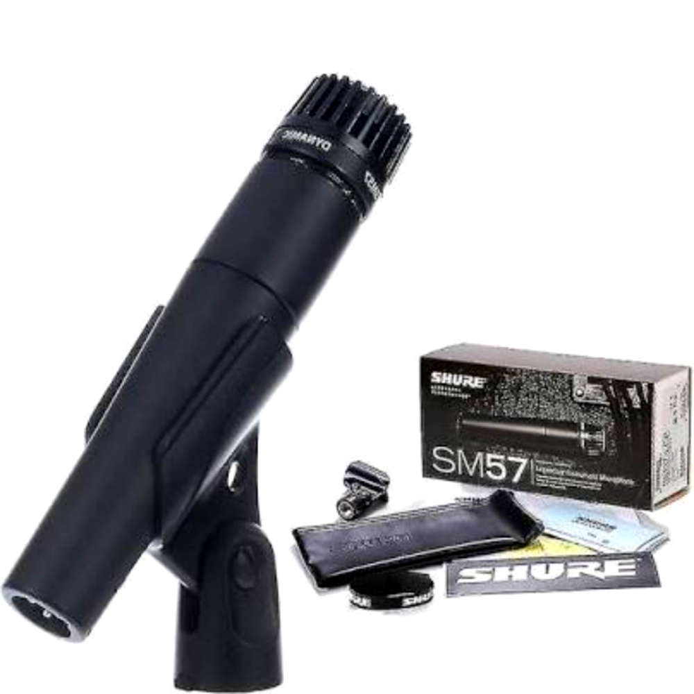 Shure SM57 Microphone + Mic Clip + Mic Windscreen